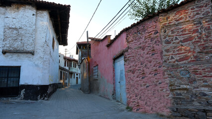 Kula, Manisa, Turkey 10.02.2022 a street in the town famous for its old and colorful houses