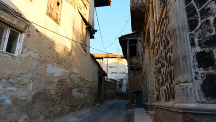 Kula, Manisa, Turkey 10.02.2022 a street in the town famous for its old and colorful houses