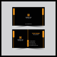 Professional elegant black and orange modern business card design template