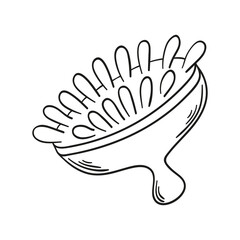 Doodle body massager isolated on a white background. Hand drawn, simple outline illustration. It can be used for decoration of textile, paper.
