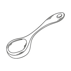 Doodle water scoop, sauna and bathroom isolated on a white background. Hand drawn, simple outline illustration. It can be used for decoration of textile, paper.