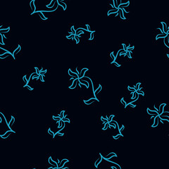 Blue flowers seamless pattern illustration design