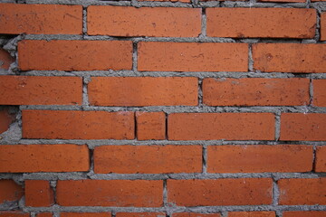 newly built red brick wall