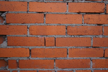 Obraz premium newly built red brick wall