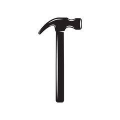 Vintage carpentry woodword mechanic hammer. Can be used like emblem, logo, badge, label. mark, poster or print. Monochrome Graphic Art. Vector
