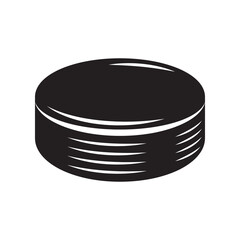 Vintage retro vwinter sport hockey puck. Can be used like emblem, logo, badge, label. mark, poster or print. Monochrome Graphic Art. Vector Illustration. Engraving