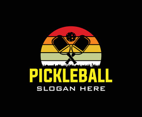 pickleball logo vector and sports logo