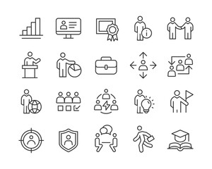 Human Resources - Line Icons - Editable Stroke