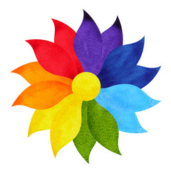 color chakra mandala symbol concept, watercolor painting icon, illustration design sign hand drawing - 536579697
