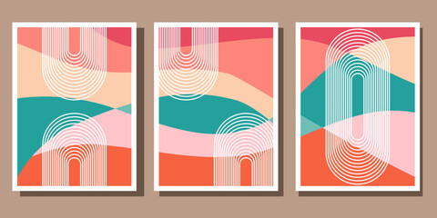Set of flat abstract boho shapes