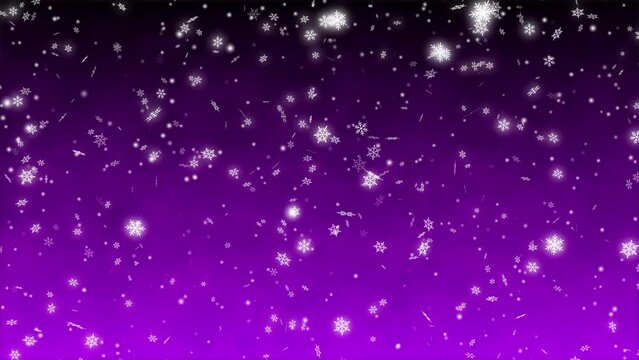 雪の結晶 雪が降る 【背景 グラデーション 黒 紫 冷気】