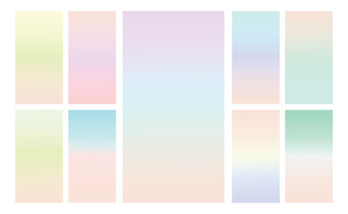 Fototapeta premium Modern Screen vector multicolor pastel gradient Background. Vibrant smooth soft color gradient for Mobile Apps, background Design. Bright Soft Color Gradient for mobile apps. 