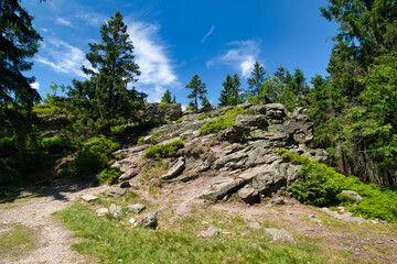 View of Janova skala in summer time. Krkonose. Czech Republic.