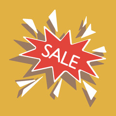 
Discount icon on yellow background