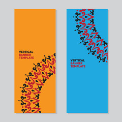 vertical banner collection with minimalist style and vintage ornament