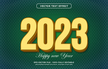 Happy new year 2023 with 3d text effect editable
