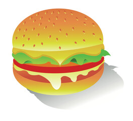 hamburger with cheese lettuce patties