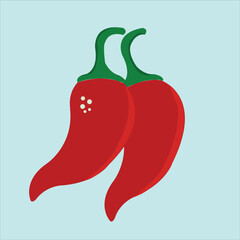 Isolated spicy red chili cartoon illustration