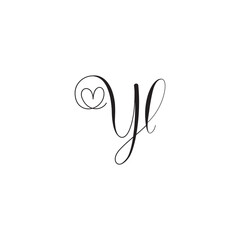Y Modern calligraphy text. Vector hand-drawn illustration in black and white