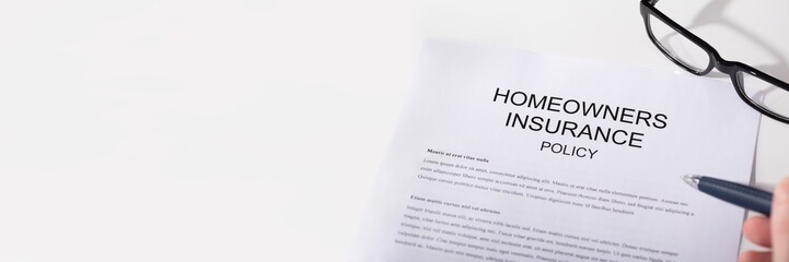 Close-up Of Homeowners Insurance Policy Form