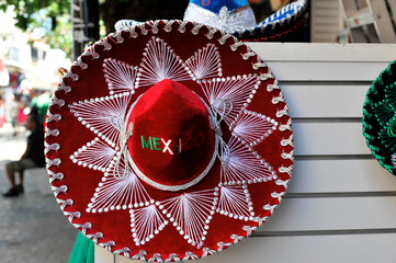 Sombreros mit Aufschrift Mexiko, Souvenirs, Cancun, Playa del Carmen, Quintana Roo, Halbinsel...