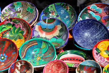 Keramik, Schalen, Souvenirs, Cancun, Playa del Carmen, Quintana Roo, Halbinsel Yucatan, Mexiko,...