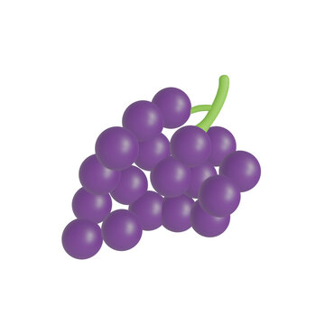3d rendering. Grape on a white background