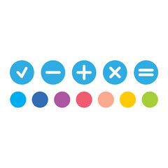 3d plus, minus, multiply, equal, check mark vector icon symbol