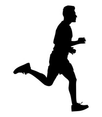Fototapeta na wymiar silhouette man running