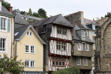 Maison typique, vue de l'extérieur, ville de Morlaix, département du finistère, Bretagne, France