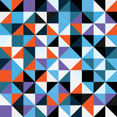 Abstract Bauhaus geometric pattern background, vector circle, triangle and square lines color art design. Colorful Bauhaus pattern background