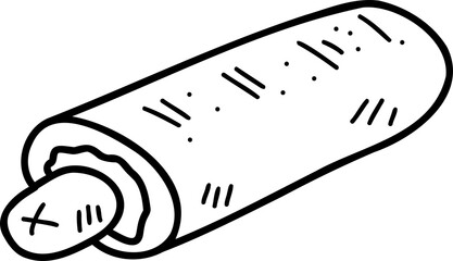 Hand Drawn delicious Hot Dog Bread illustration
