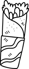 Hand Drawn delicious Burrito illustration