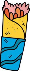 Hand Drawn delicious Burrito illustration