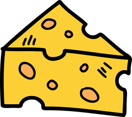 Hand Drawn cheese cubes illustration