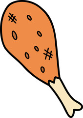 Hand Drawn Fried Chicken Drumsticks illustration