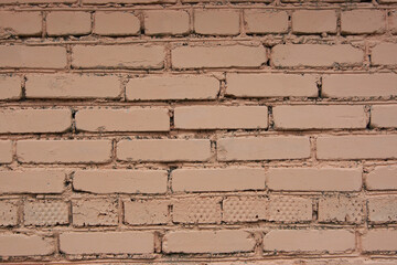 Brick wall with red brick, red brick background.