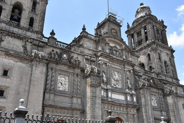 Fototapeta na wymiar Mexico City Metropolitan Cathedral Medium Close-up