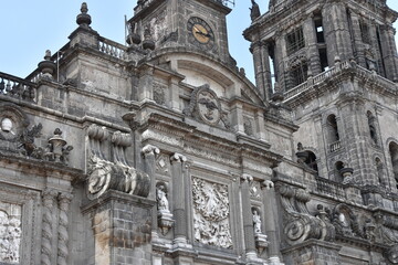 Fototapeta premium Mexico City Metropolitan Cathedral Tight Facade Detail