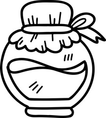Hand Drawn round jar for sauce illustration