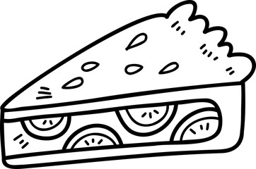 Hand Drawn sliced cake illustration
