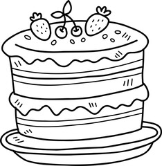 Hand Drawn delicious cake illustration