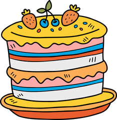 Hand Drawn delicious cake illustration