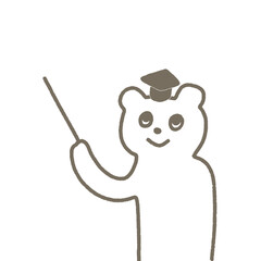 説明するくまさん　解説する熊のイラスト