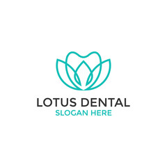 dental lotus logo design vector