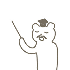 説明するくまさん　解説する熊のイラスト
