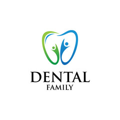 Dental logo. Teeth and family vector template