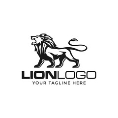 unique lion logo illustration template design