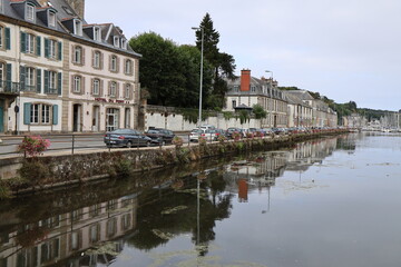 La rivière de Morlaix dans la ville, ville de Morlaix, département du finistère, Bretagne, France
