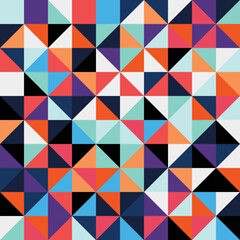 Abstract Bauhaus geometric pattern background, vector circle, triangle and square lines color art design. Colorful Bauhaus pattern background
